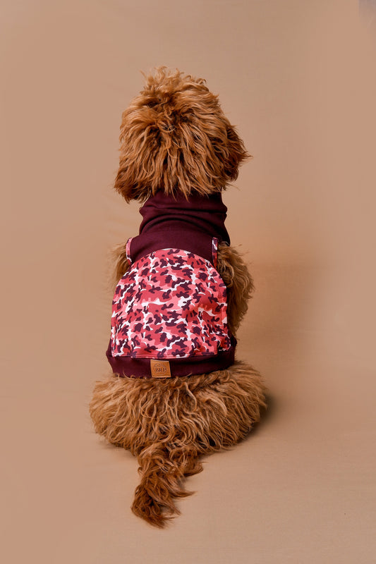 Burgundy Camo Turtleneck