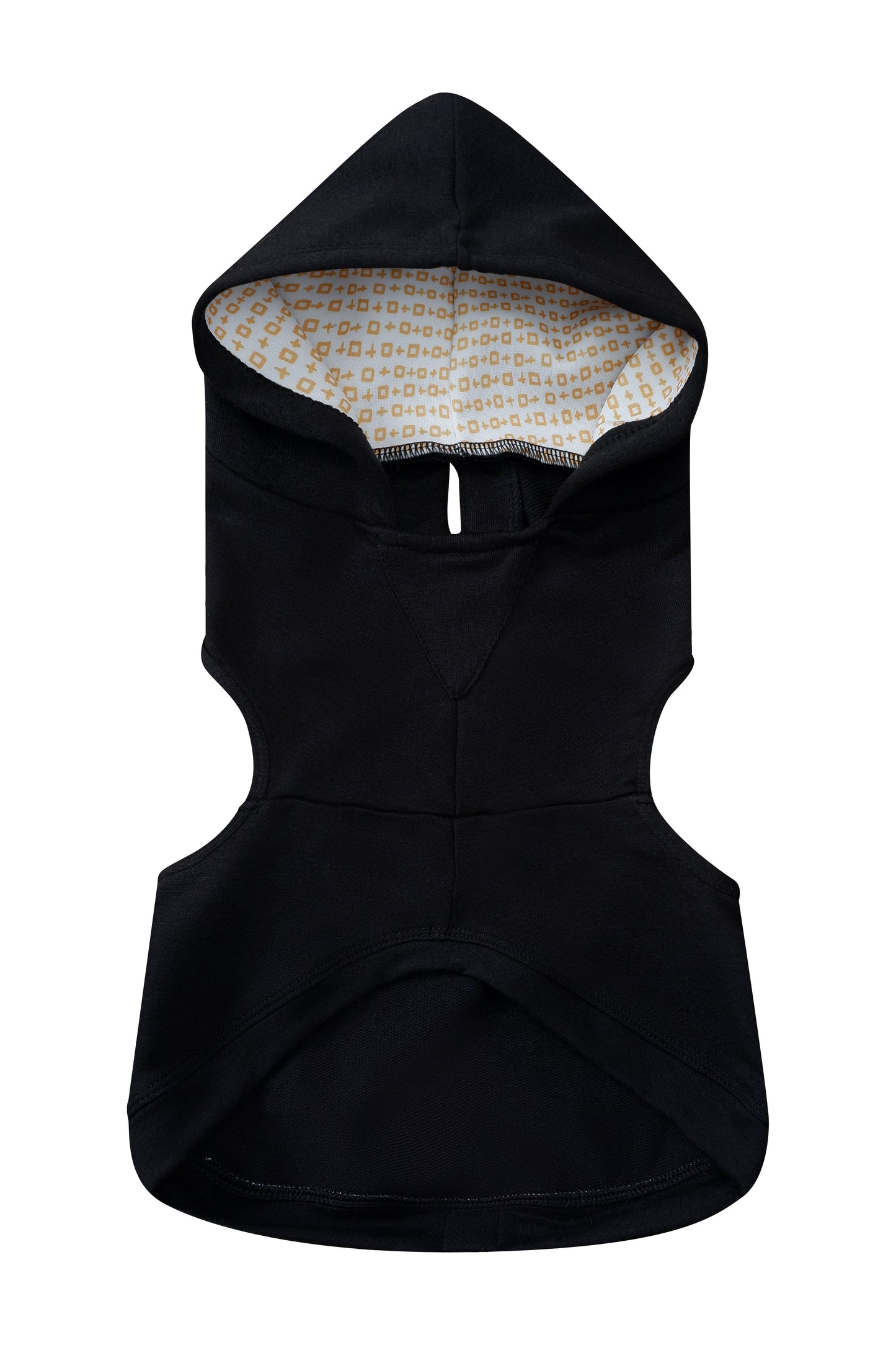 Black Cross-Print Hoodie